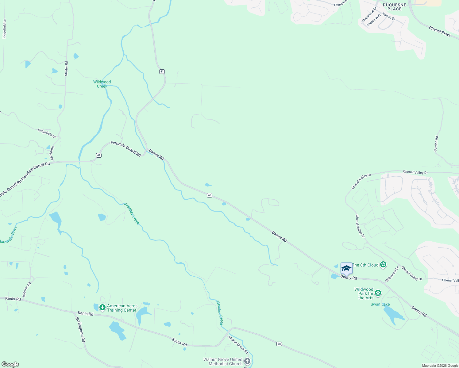 map of restaurants, bars, coffee shops, grocery stores, and more near 22920 Denny Road in Little Rock