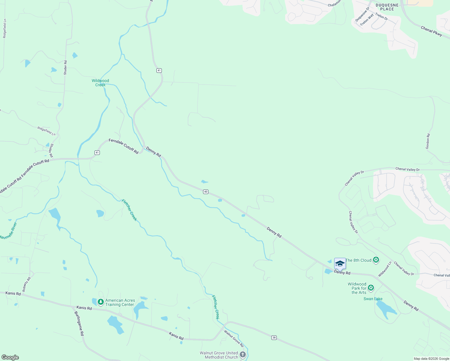 map of restaurants, bars, coffee shops, grocery stores, and more near 22920 Denny Road in Little Rock