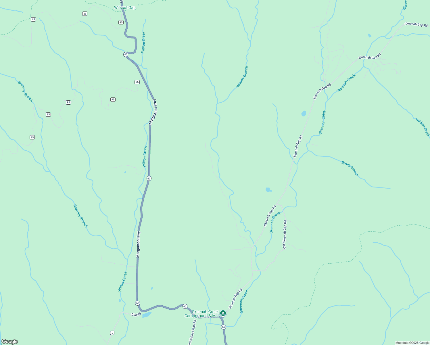 map of restaurants, bars, coffee shops, grocery stores, and more near 476 Rainbow Road in Suches