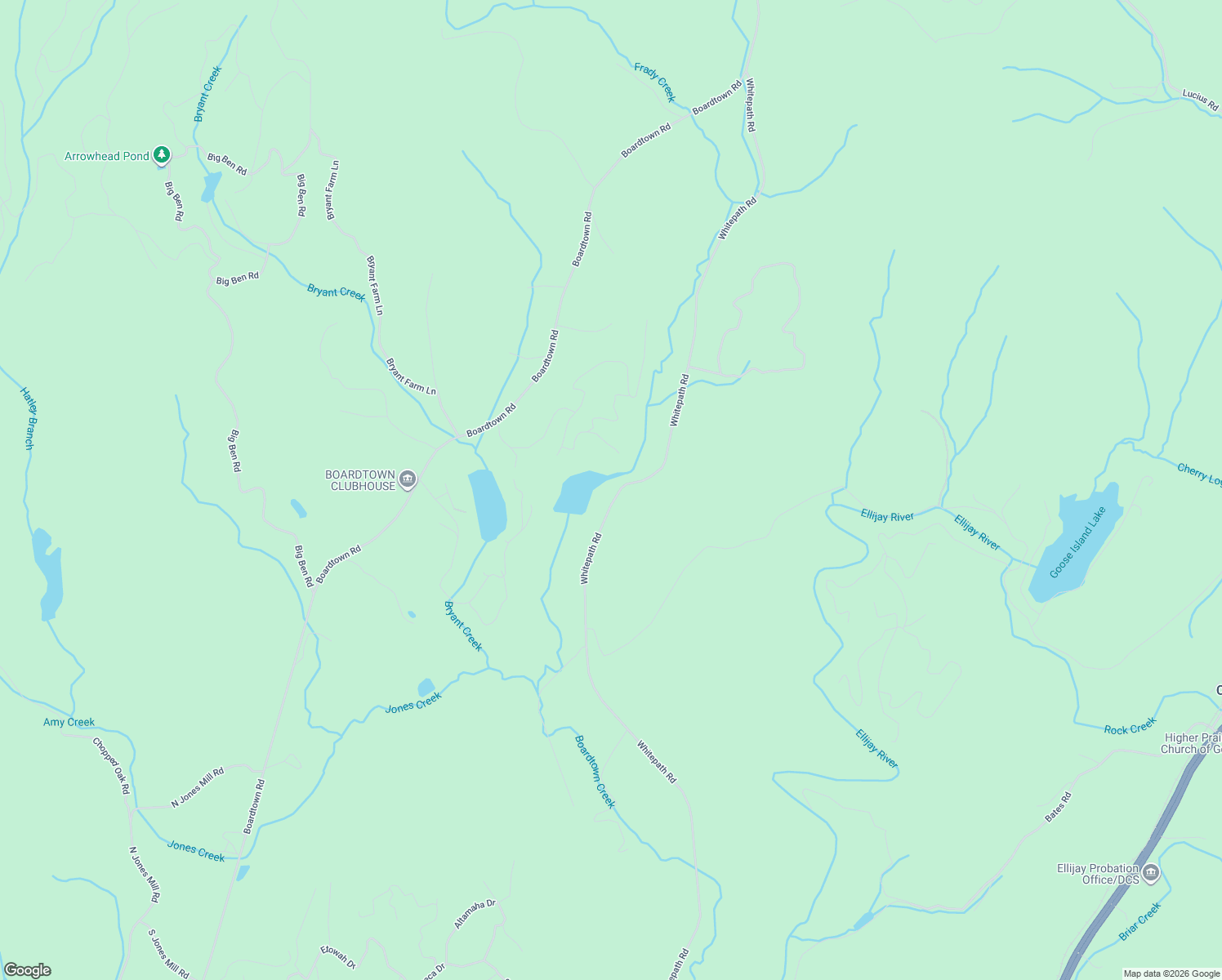 map of restaurants, bars, coffee shops, grocery stores, and more near 4055 Whitepath Road in Ellijay