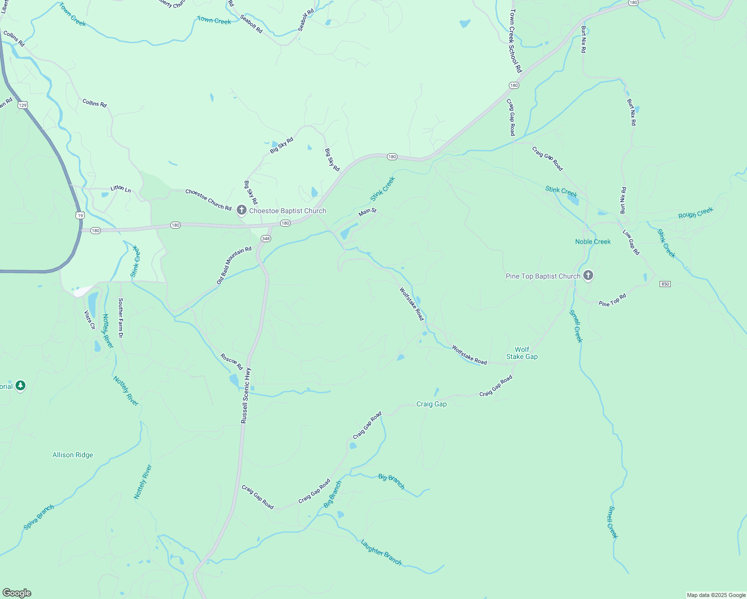 map of restaurants, bars, coffee shops, grocery stores, and more near 305 Acorn Lane in Blairsville
