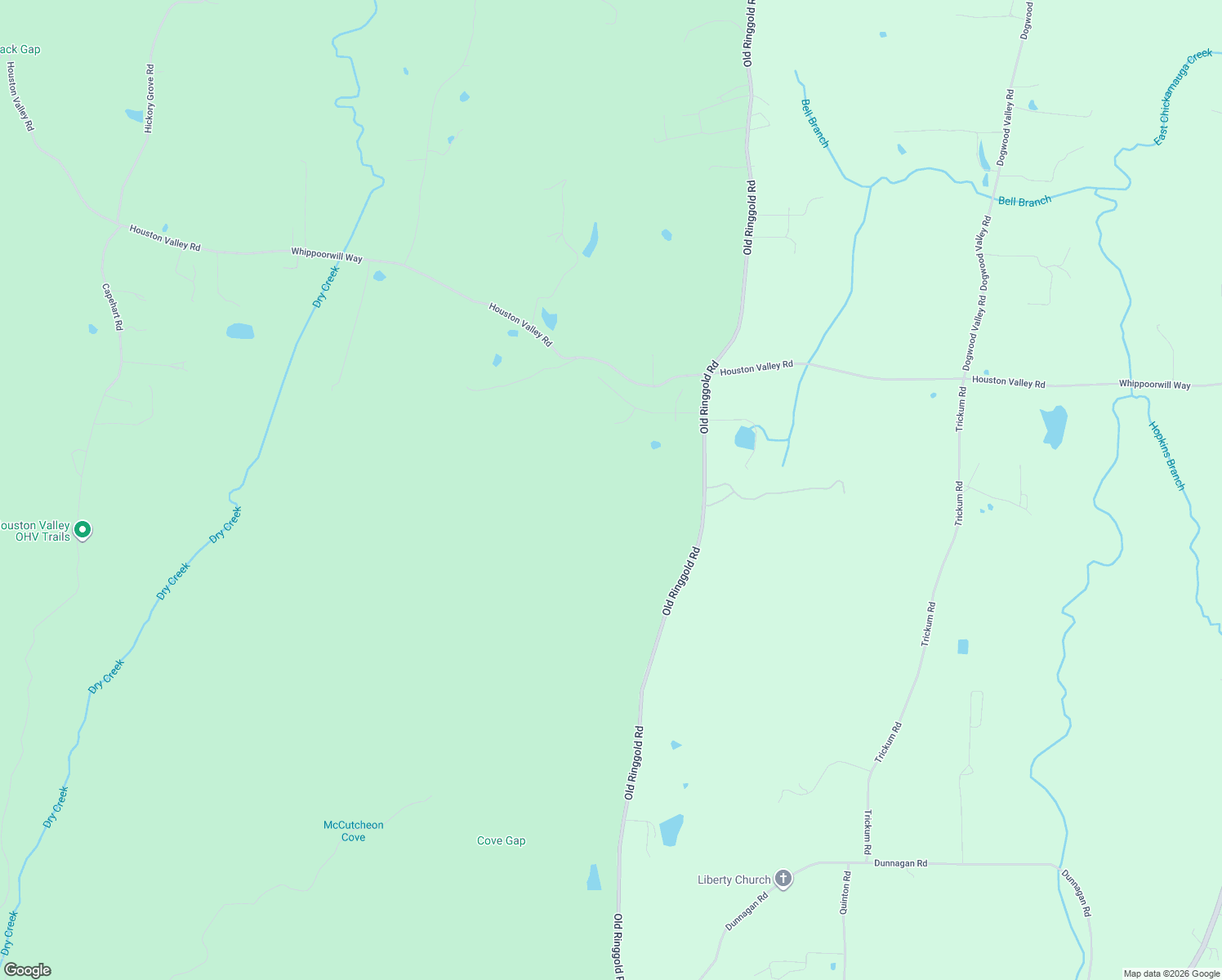 map of restaurants, bars, coffee shops, grocery stores, and more near 1578 Old Ringgold Road in Rocky Face