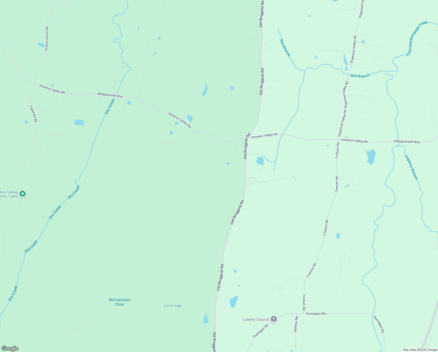 map of restaurants, bars, coffee shops, grocery stores, and more near 1578 Old Ringgold Road in Rocky Face