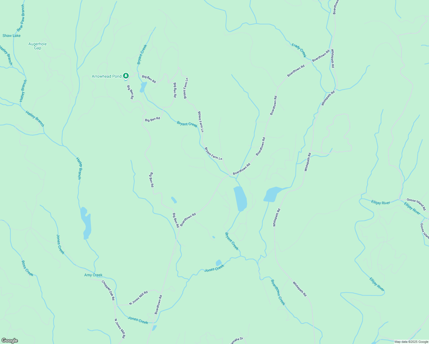 map of restaurants, bars, coffee shops, grocery stores, and more near 0 Bryant Creek Road in Ellijay