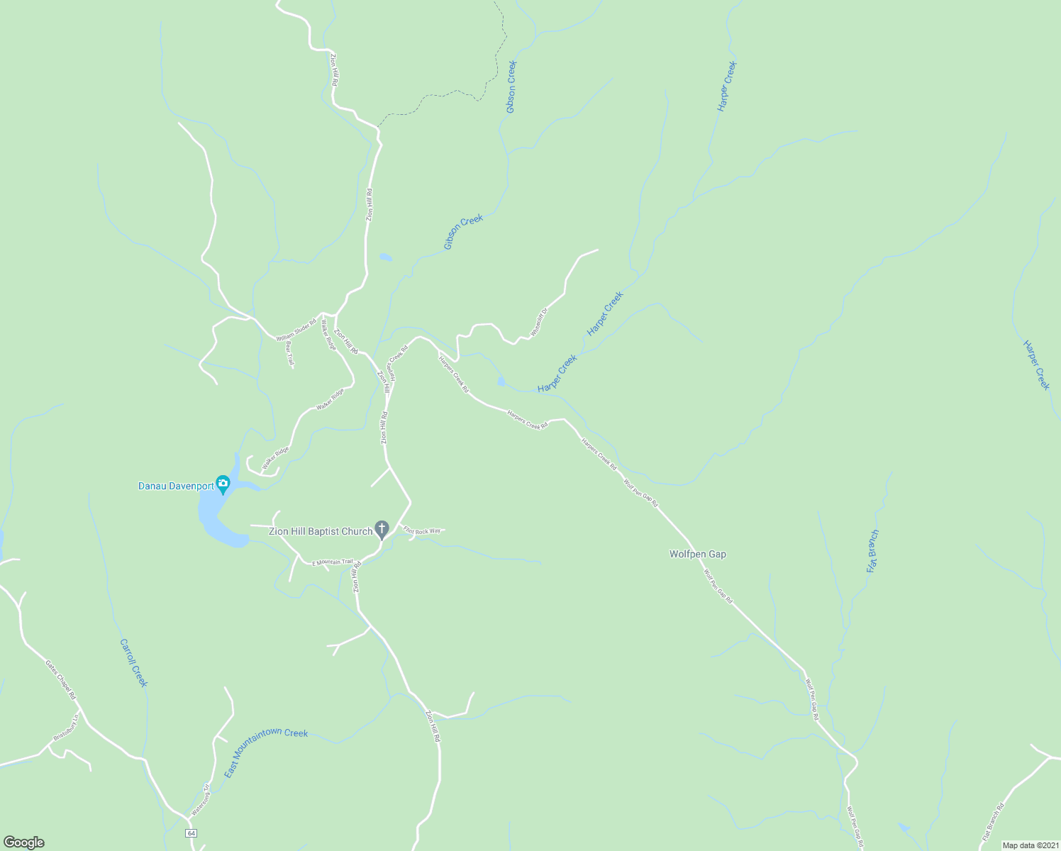 map of restaurants, bars, coffee shops, grocery stores, and more near Harpers Creek Road in Ellijay