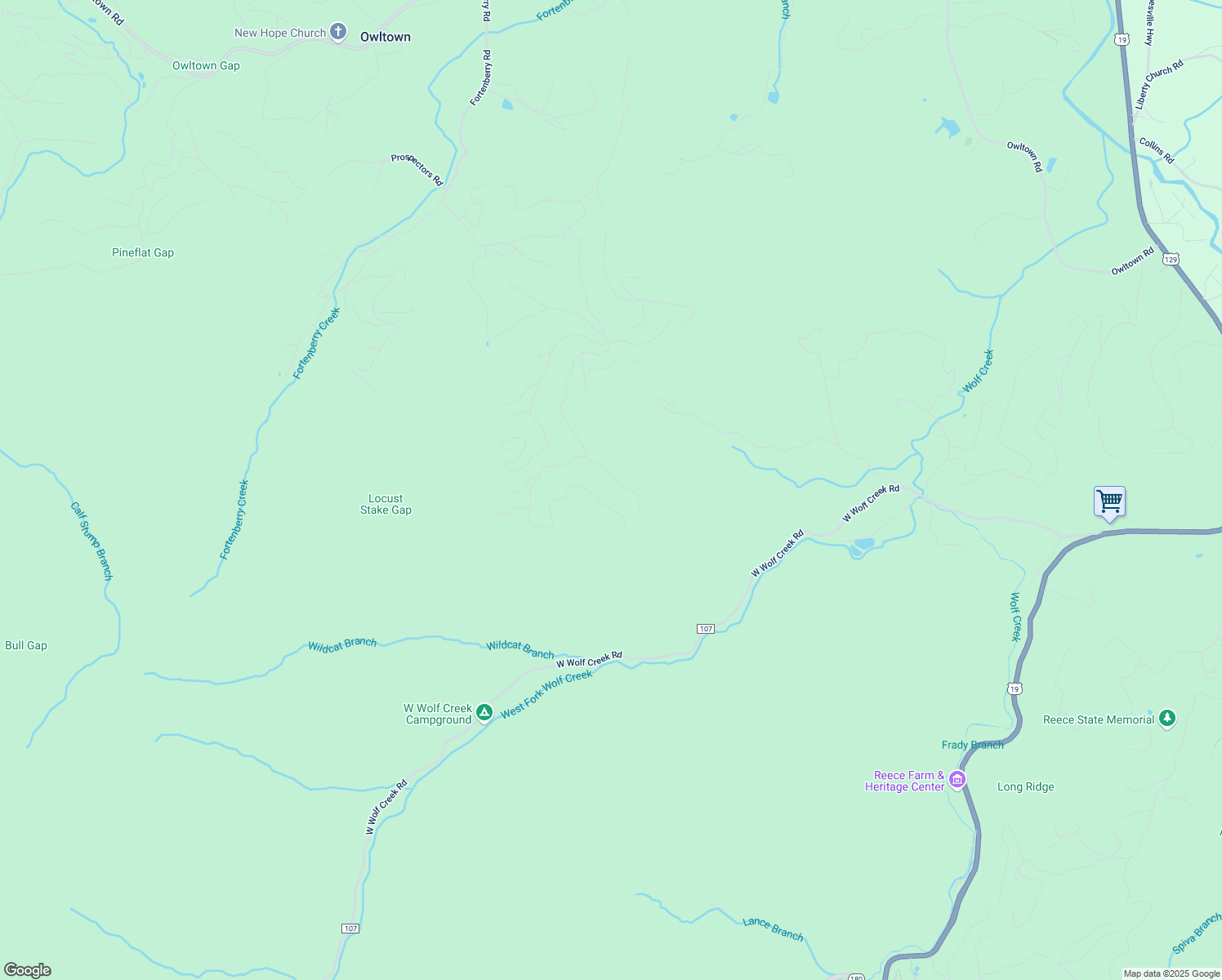 map of restaurants, bars, coffee shops, grocery stores, and more near 118 Flat Rock Ridge Road in Blairsville