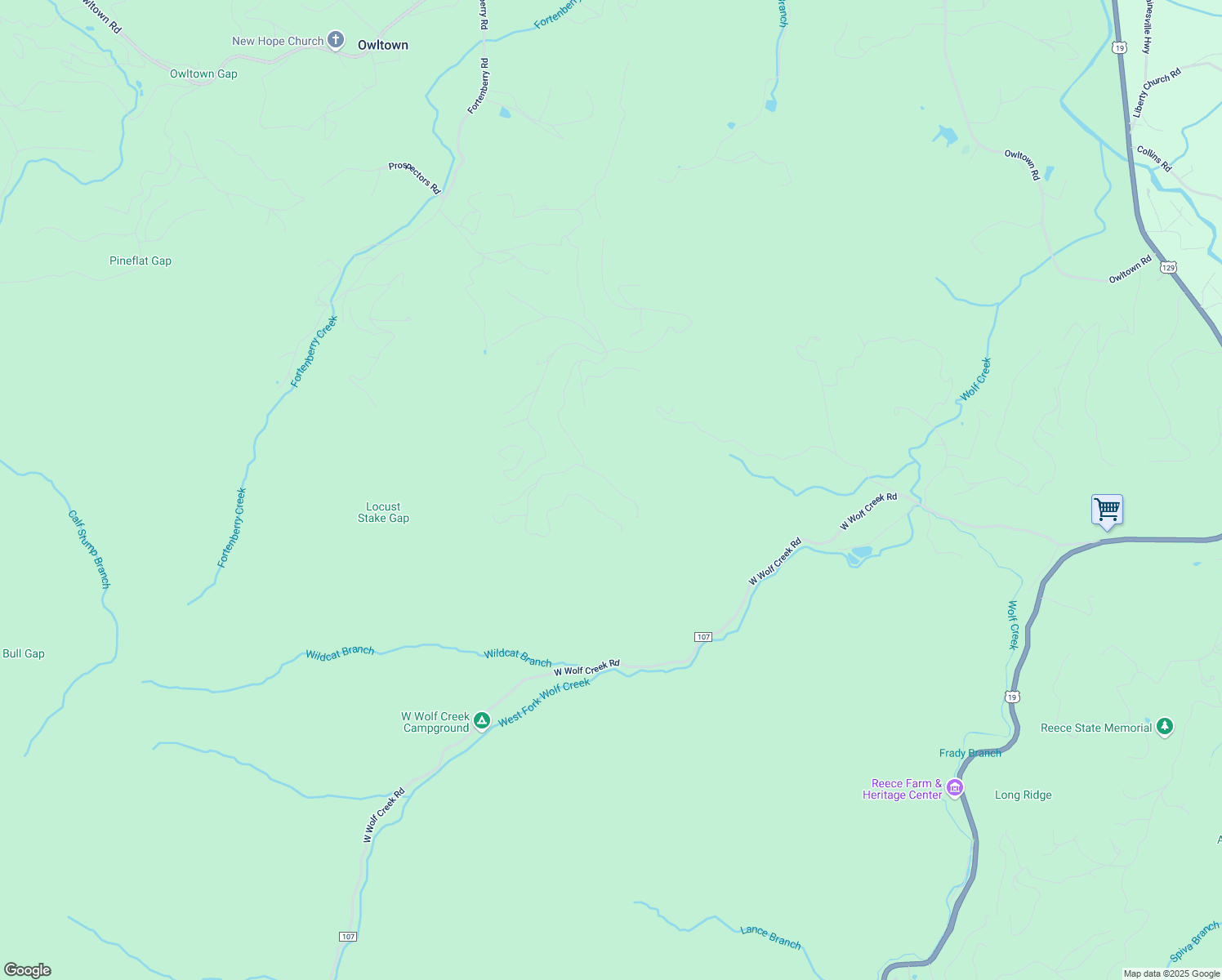 map of restaurants, bars, coffee shops, grocery stores, and more near 118 Flat Rock Ridge Road in Blairsville