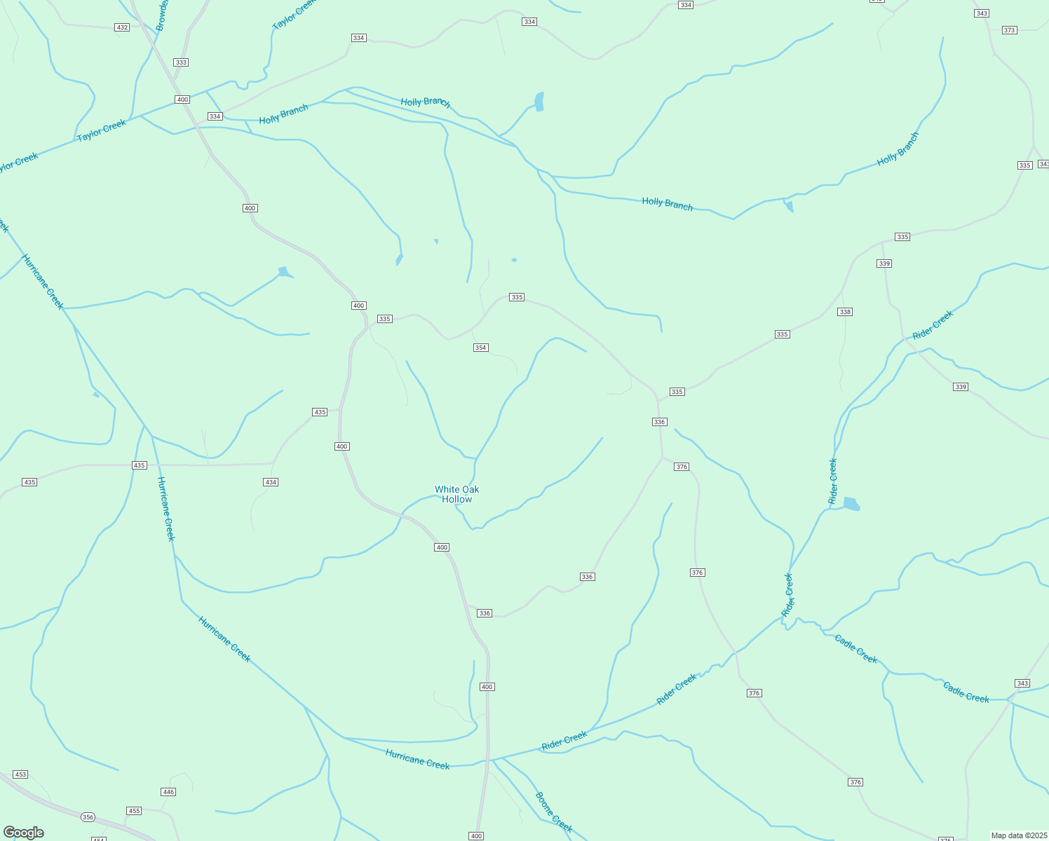 map of restaurants, bars, coffee shops, grocery stores, and more near 20 County Road 354 in Rienzi
