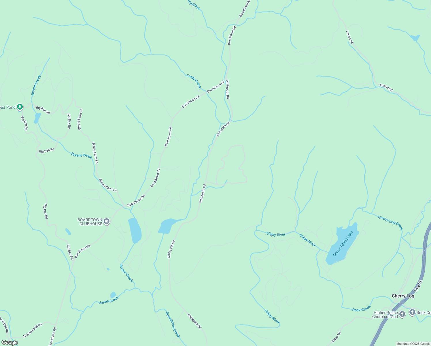 map of restaurants, bars, coffee shops, grocery stores, and more near 1172 Settler's Ridge Road in Ellijay