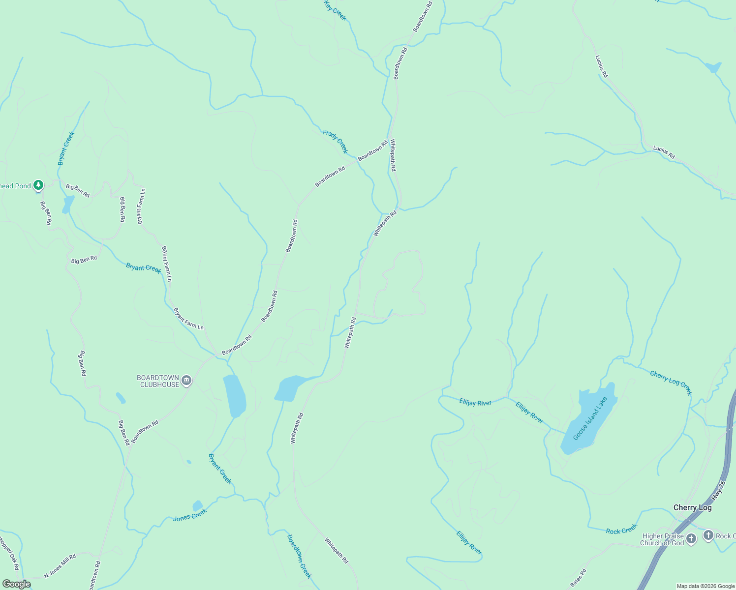 map of restaurants, bars, coffee shops, grocery stores, and more near 1172 Settler's Ridge Road in Ellijay