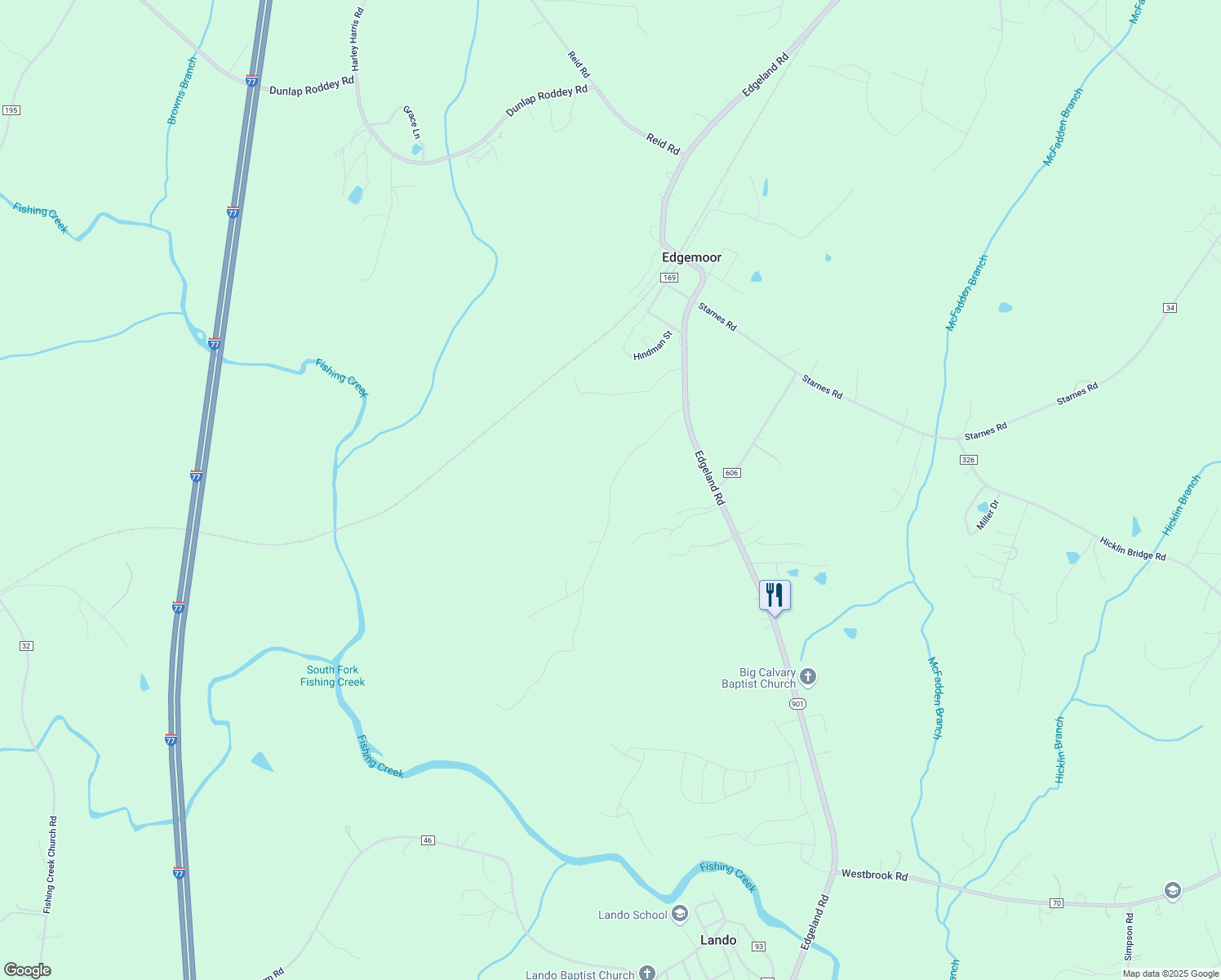 map of restaurants, bars, coffee shops, grocery stores, and more near 3639 Hamilton Road in Edgemoor