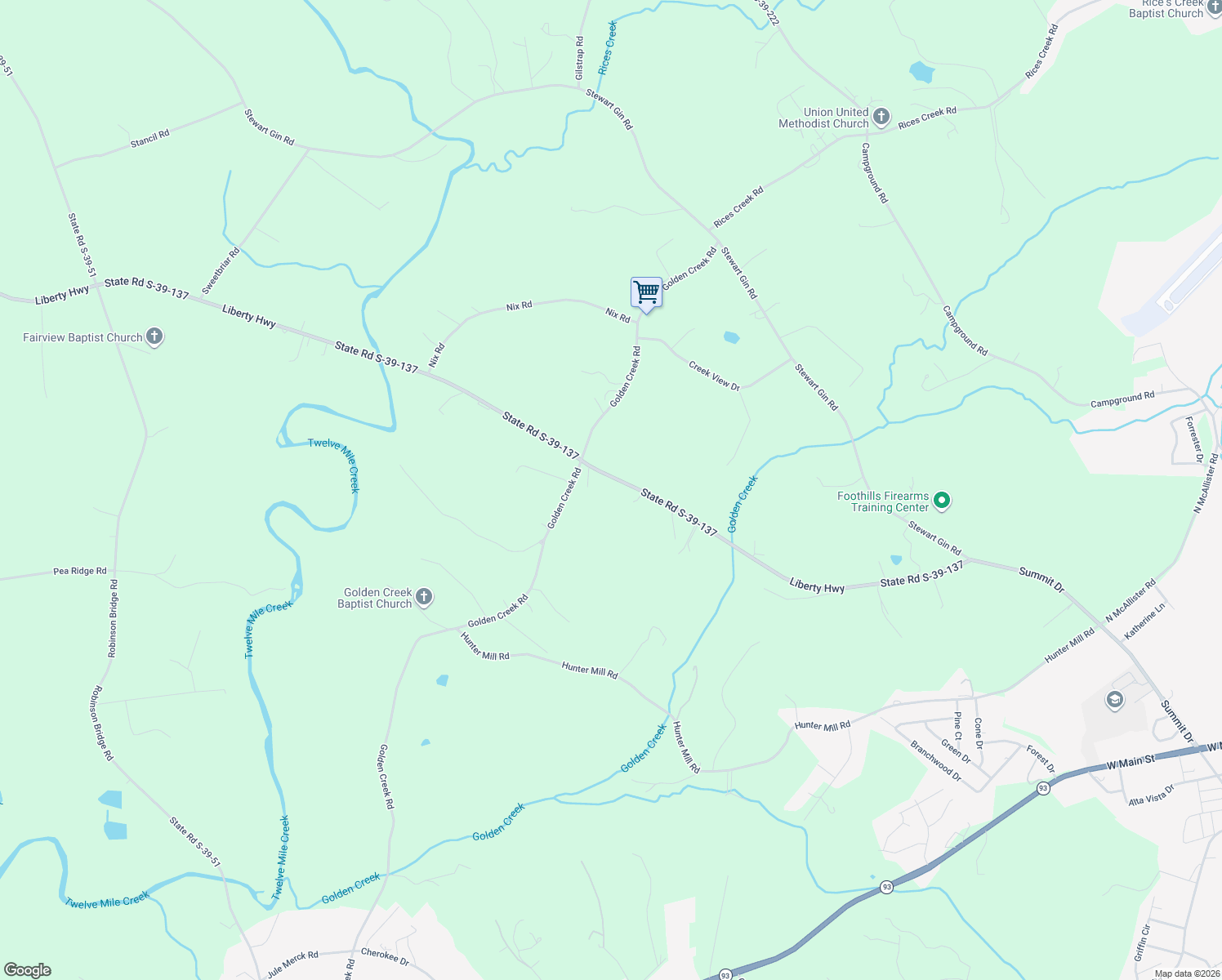 map of restaurants, bars, coffee shops, grocery stores, and more near 441 Liberty Highway in Liberty