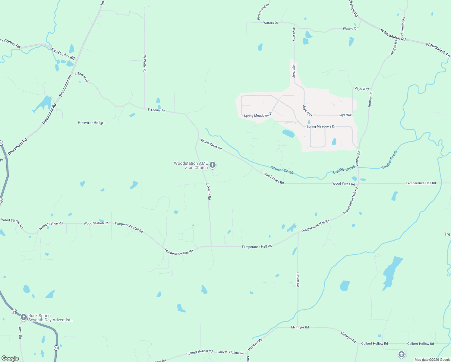 map of restaurants, bars, coffee shops, grocery stores, and more near 524 East Teems Road in Ringgold