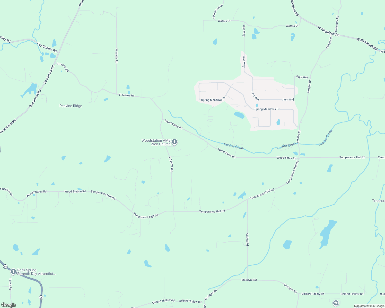 map of restaurants, bars, coffee shops, grocery stores, and more near 524 East Teems Road in Ringgold