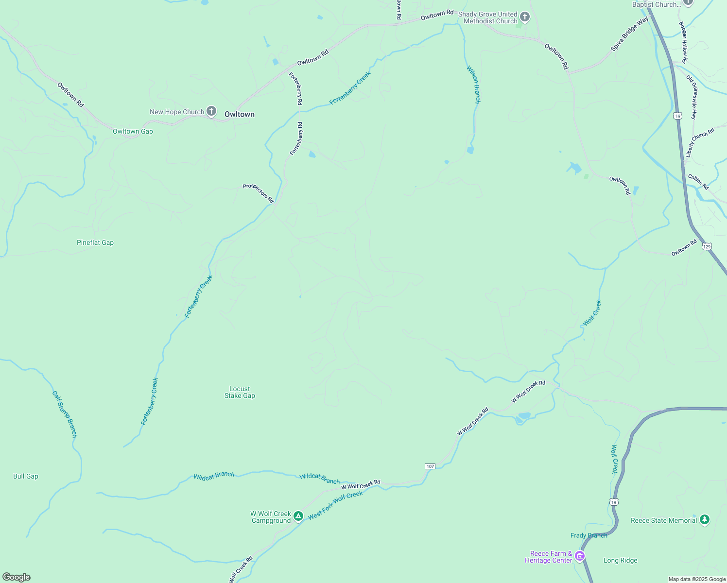 map of restaurants, bars, coffee shops, grocery stores, and more near 1822 Moon Ridge in Blairsville