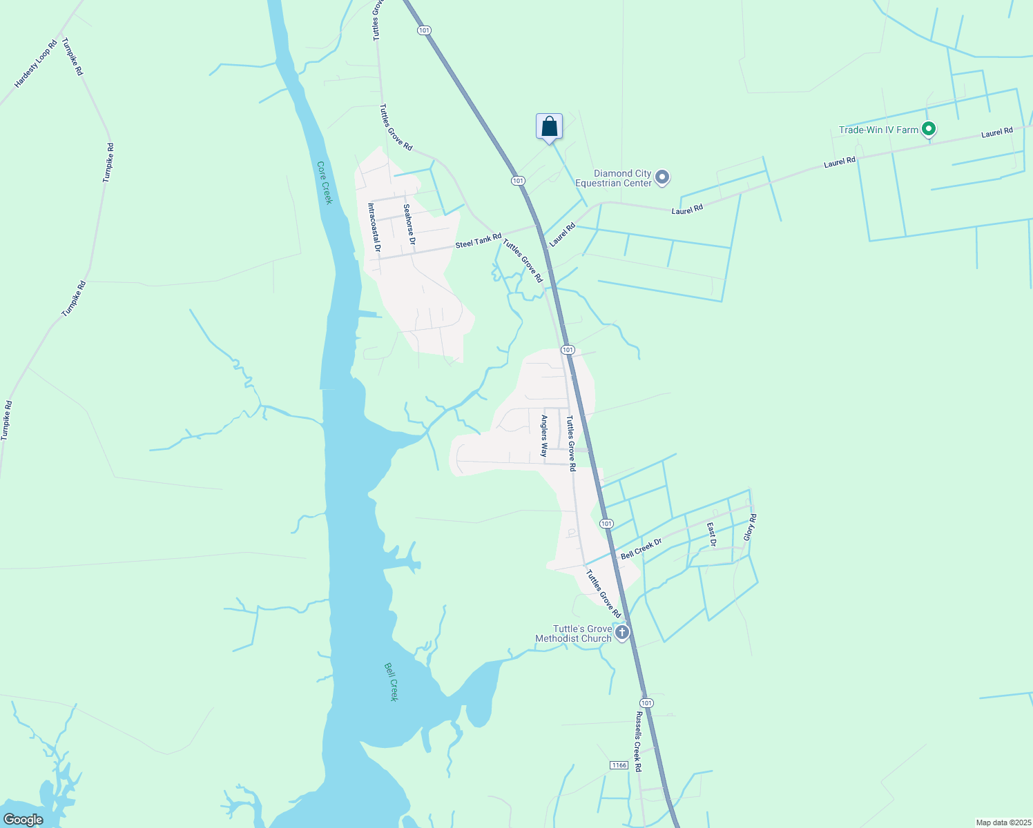 map of restaurants, bars, coffee shops, grocery stores, and more near 921 Eastman Creek Drive in Beaufort