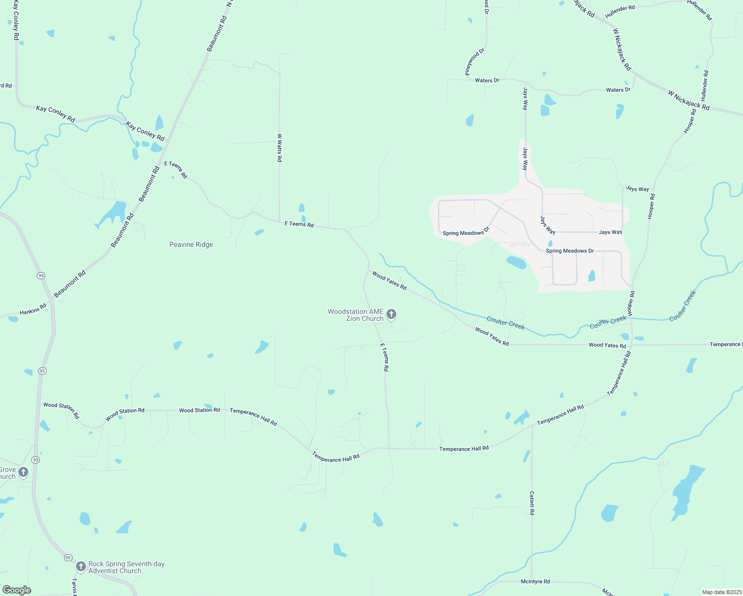 map of restaurants, bars, coffee shops, grocery stores, and more near 824 East Teems Road in Ringgold