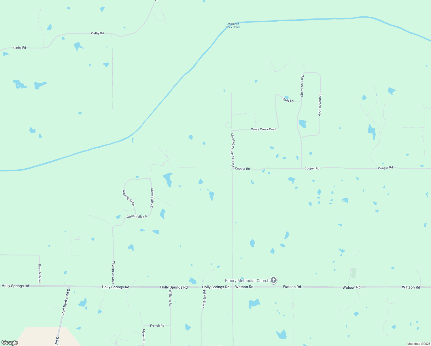 map of restaurants, bars, coffee shops, grocery stores, and more near 4055 Marshall County Line Road in Byhalia