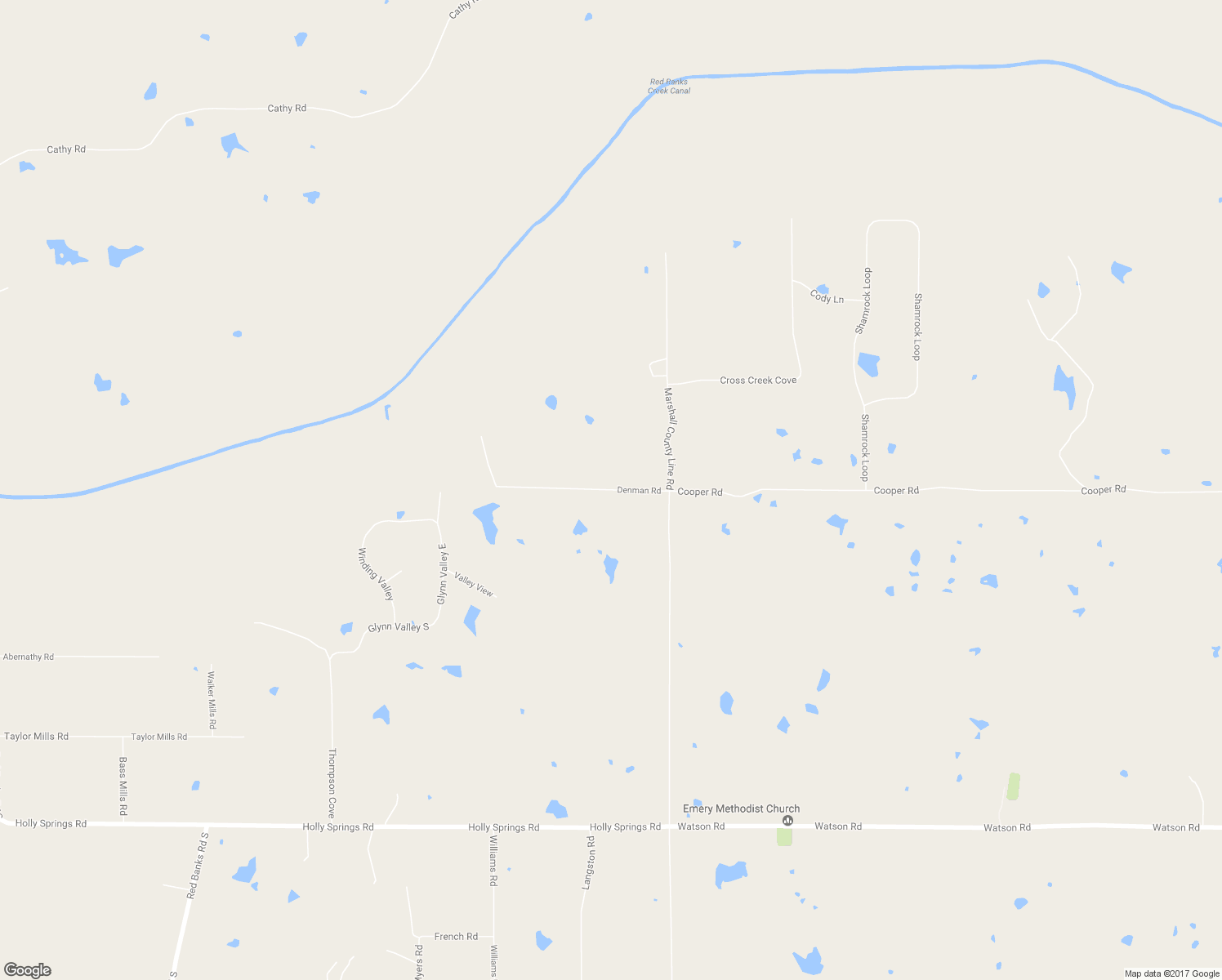 map of restaurants, bars, coffee shops, grocery stores, and more near 14839 Denman Road in Byhalia