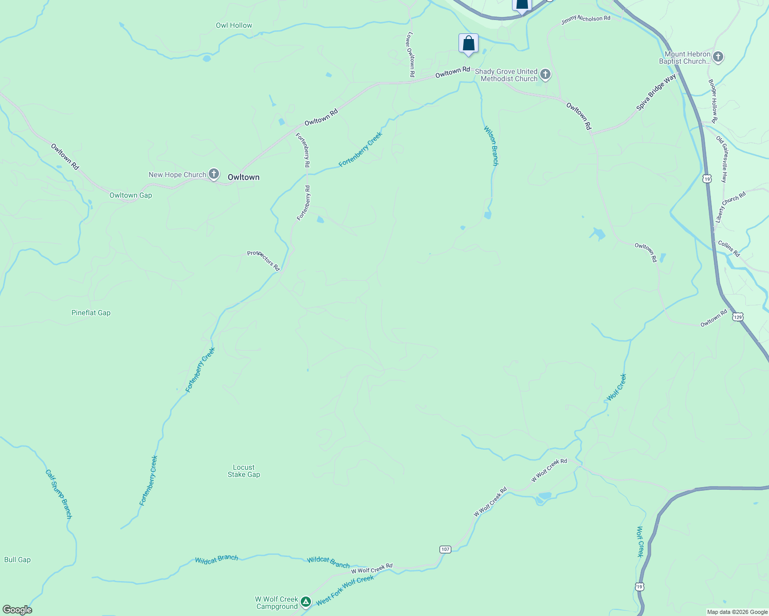 map of restaurants, bars, coffee shops, grocery stores, and more near 759 Wilson Mountain Road in Blairsville