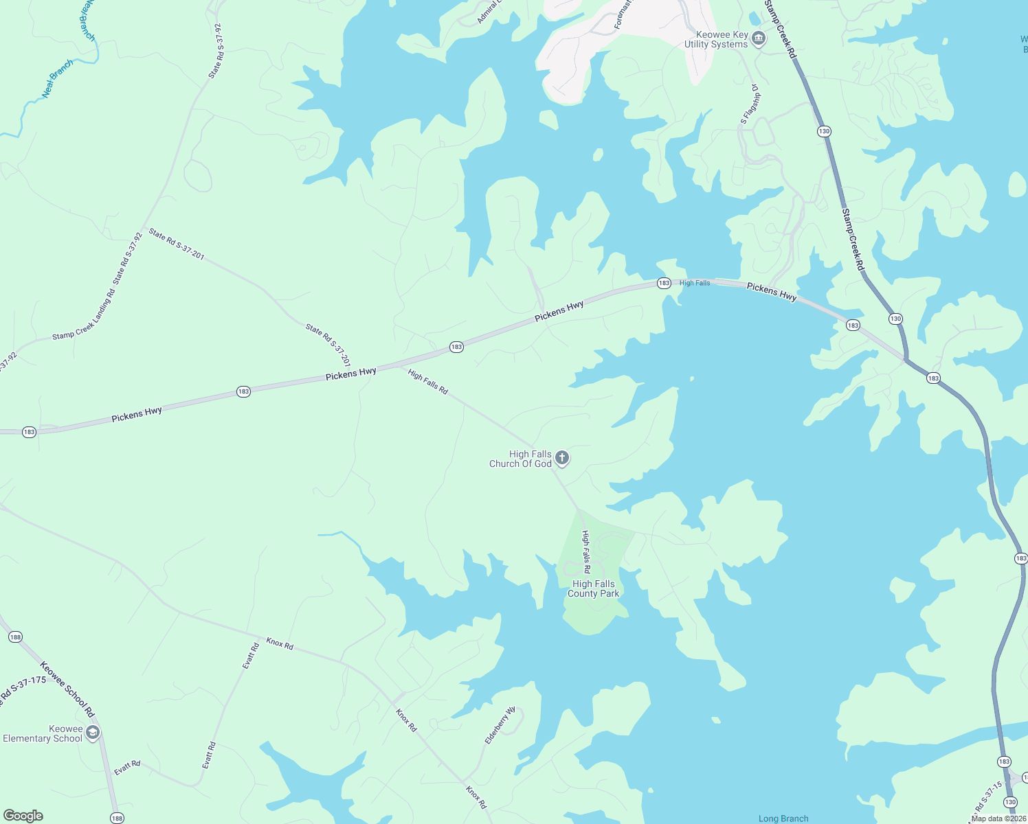 map of restaurants, bars, coffee shops, grocery stores, and more near 200-298 Yellowood Drive in Seneca