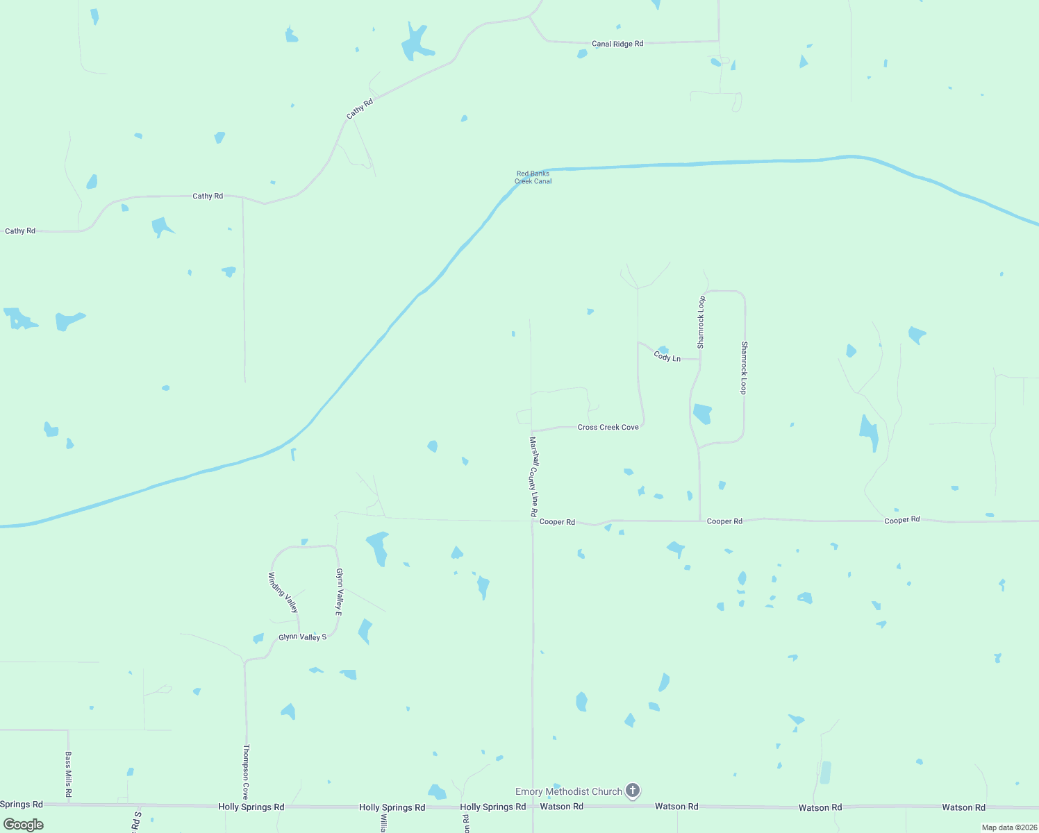 map of restaurants, bars, coffee shops, grocery stores, and more near 3665 Marshall County Line Road in Byhalia
