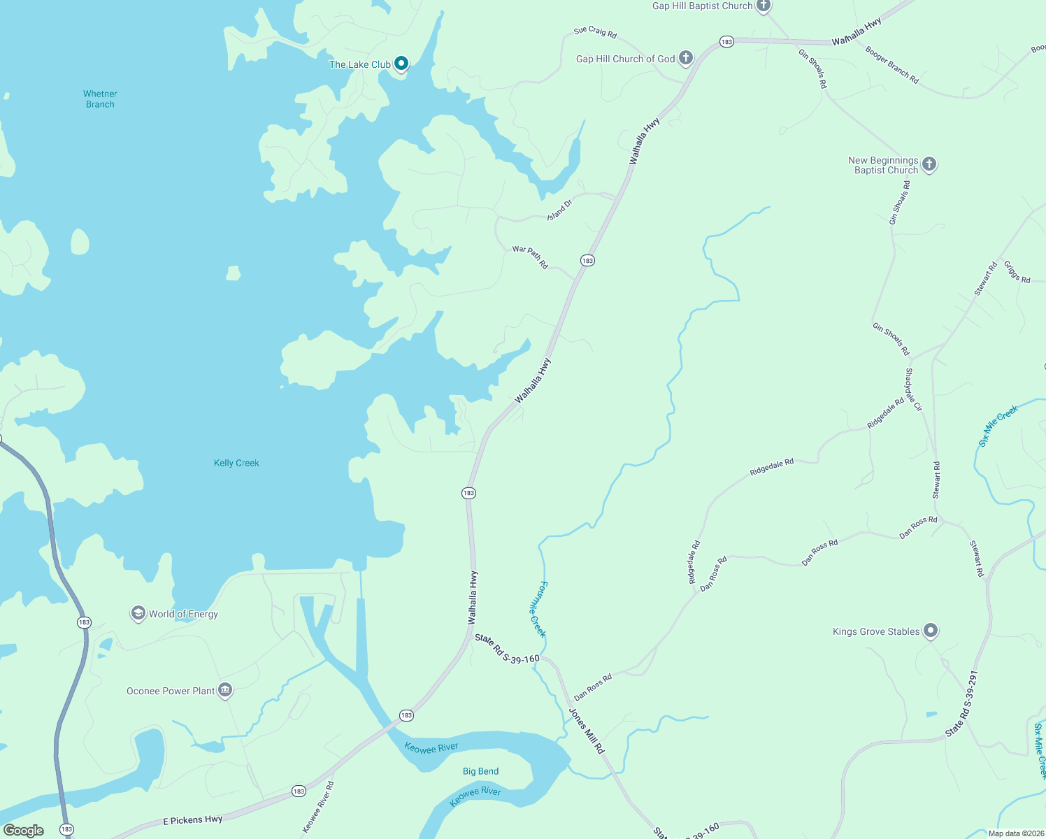 map of restaurants, bars, coffee shops, grocery stores, and more near 1 Kitty Hawk Lane in Six Mile