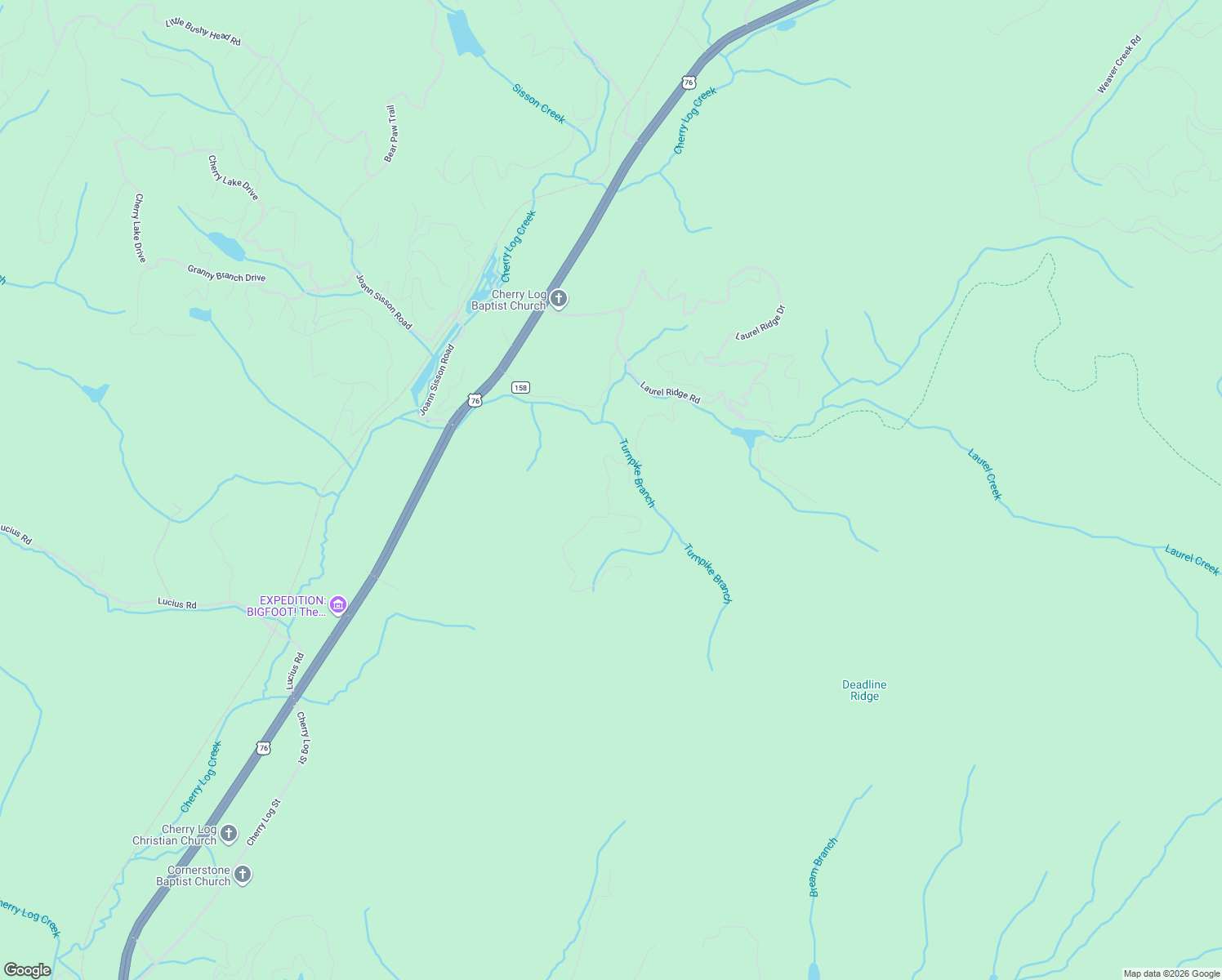map of restaurants, bars, coffee shops, grocery stores, and more near 709 Laurel Creek Trail in Blue Ridge