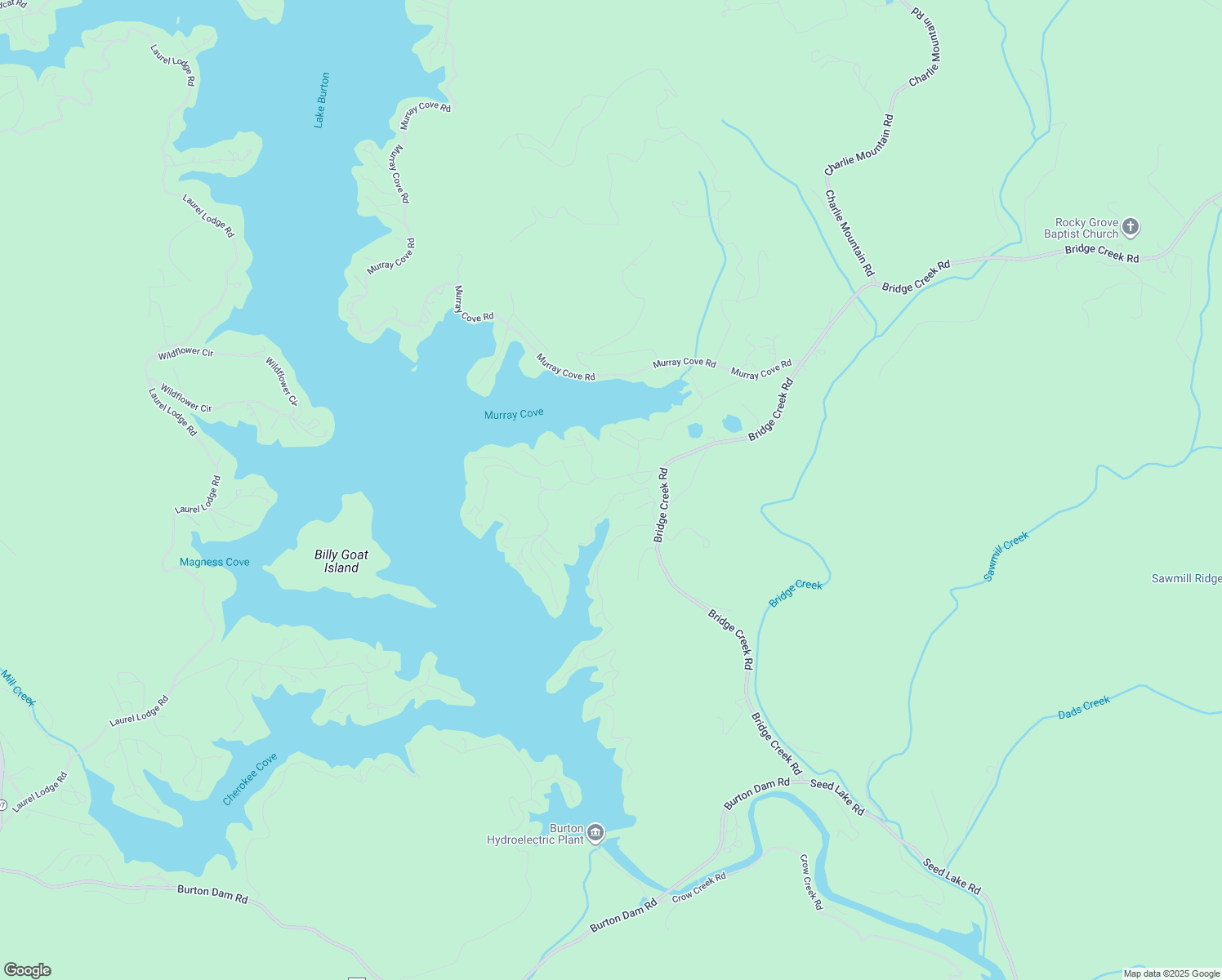 map of restaurants, bars, coffee shops, grocery stores, and more near North Perrin Cove Road in Tiger