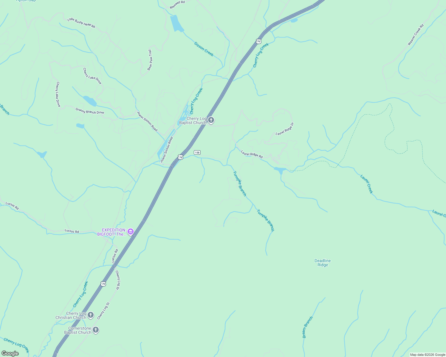 map of restaurants, bars, coffee shops, grocery stores, and more near 626 Laurel Creek Trail in Blue Ridge