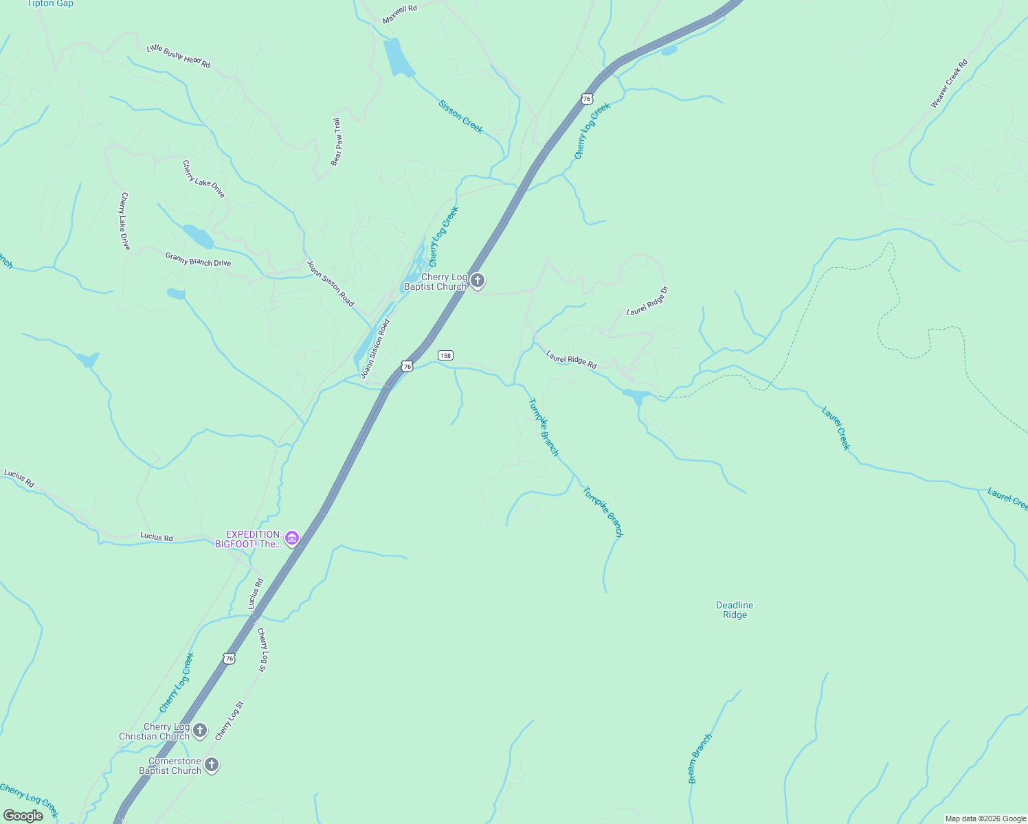 map of restaurants, bars, coffee shops, grocery stores, and more near 626 Laurel Creek Trail in Blue Ridge