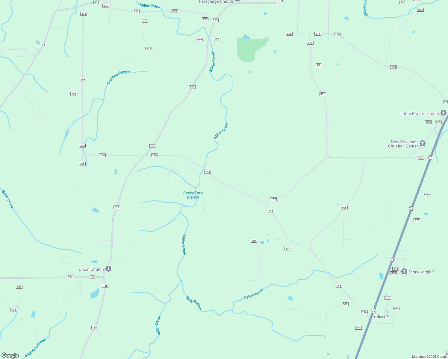 map of restaurants, bars, coffee shops, grocery stores, and more near 1686 County Road 146 in Higdon