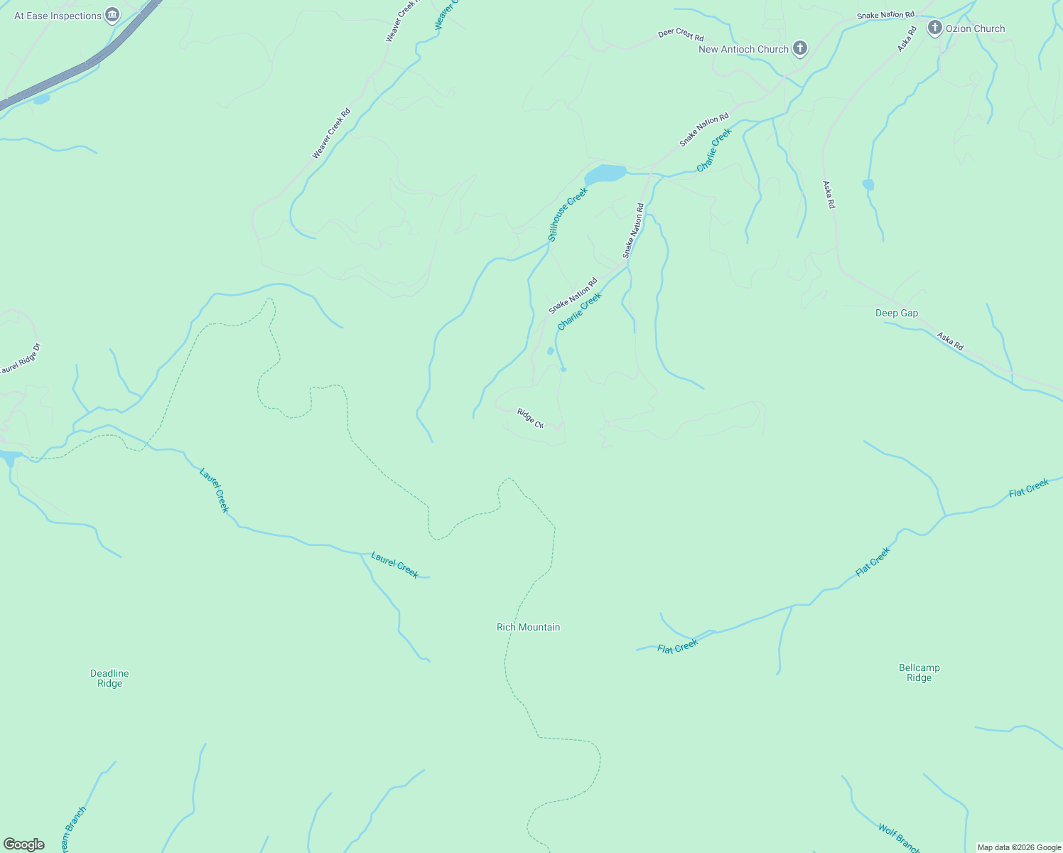 map of restaurants, bars, coffee shops, grocery stores, and more near 333 Ridge Circle in Blue Ridge