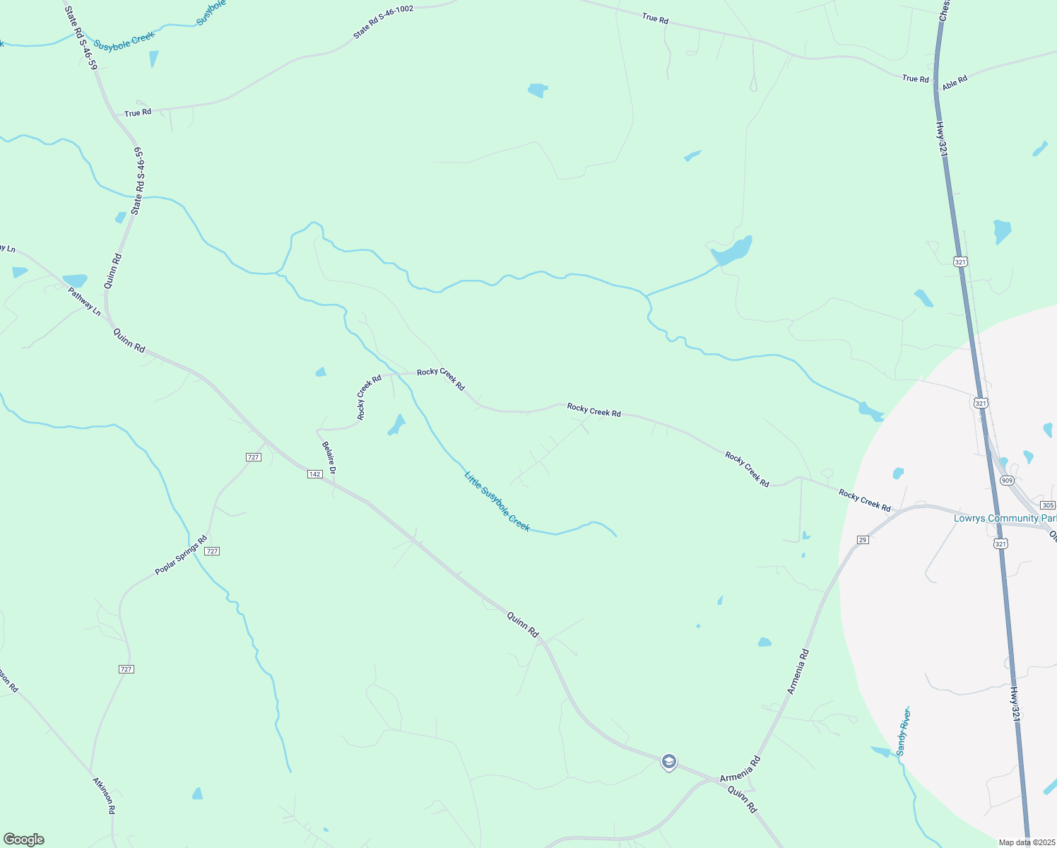 map of restaurants, bars, coffee shops, grocery stores, and more near 2541 Rocky Creek Road in Chester