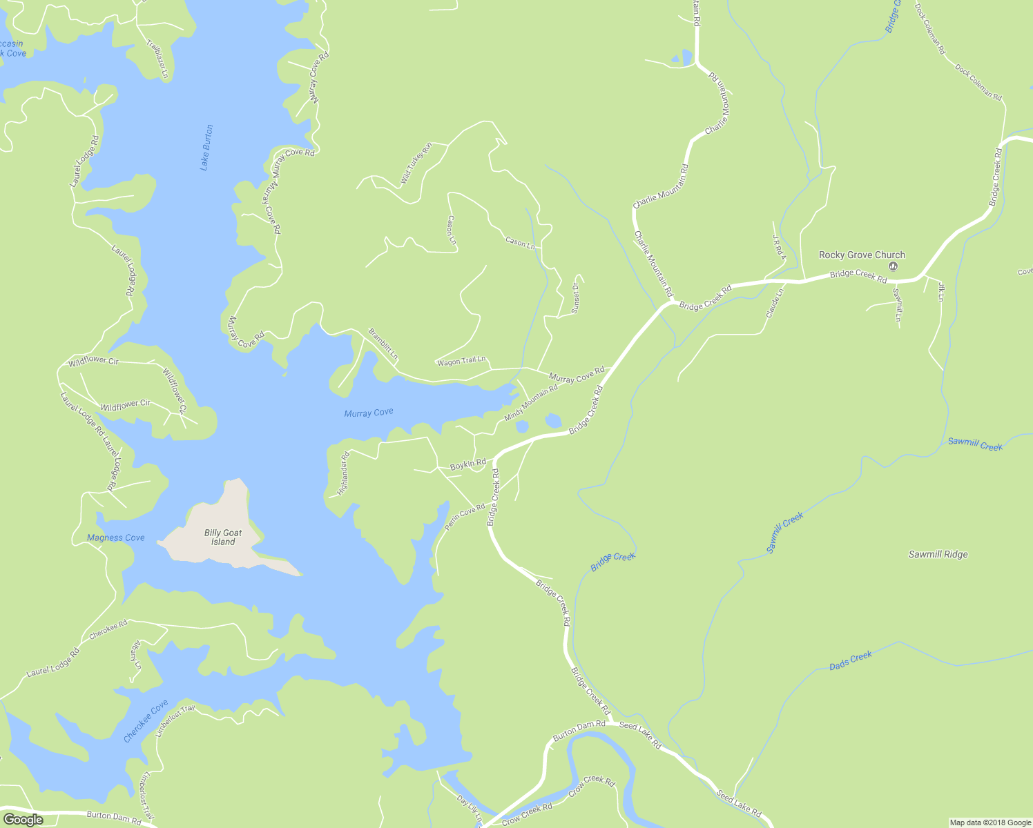 map of restaurants, bars, coffee shops, grocery stores, and more near Mindy Mountain Road in Tiger