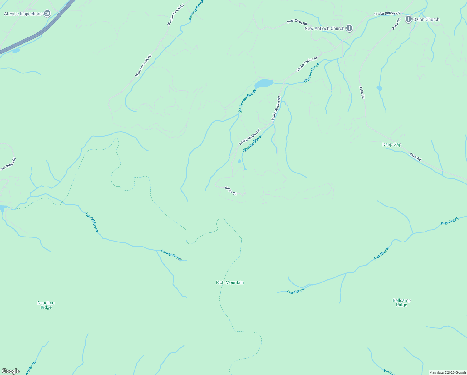 map of restaurants, bars, coffee shops, grocery stores, and more near 333 Ridge Circle in Blue Ridge