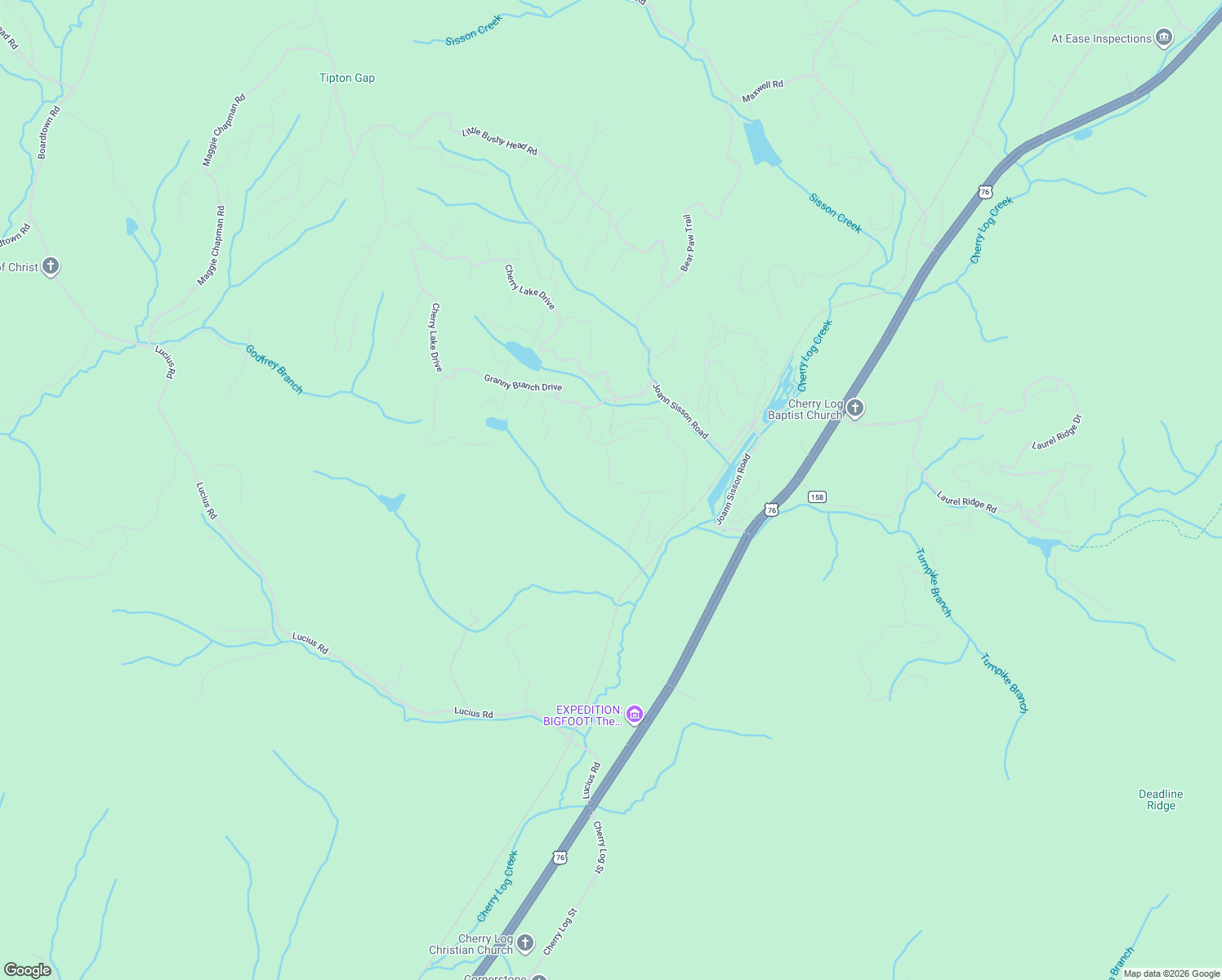map of restaurants, bars, coffee shops, grocery stores, and more near 184 Rosiey Lane in Blue Ridge