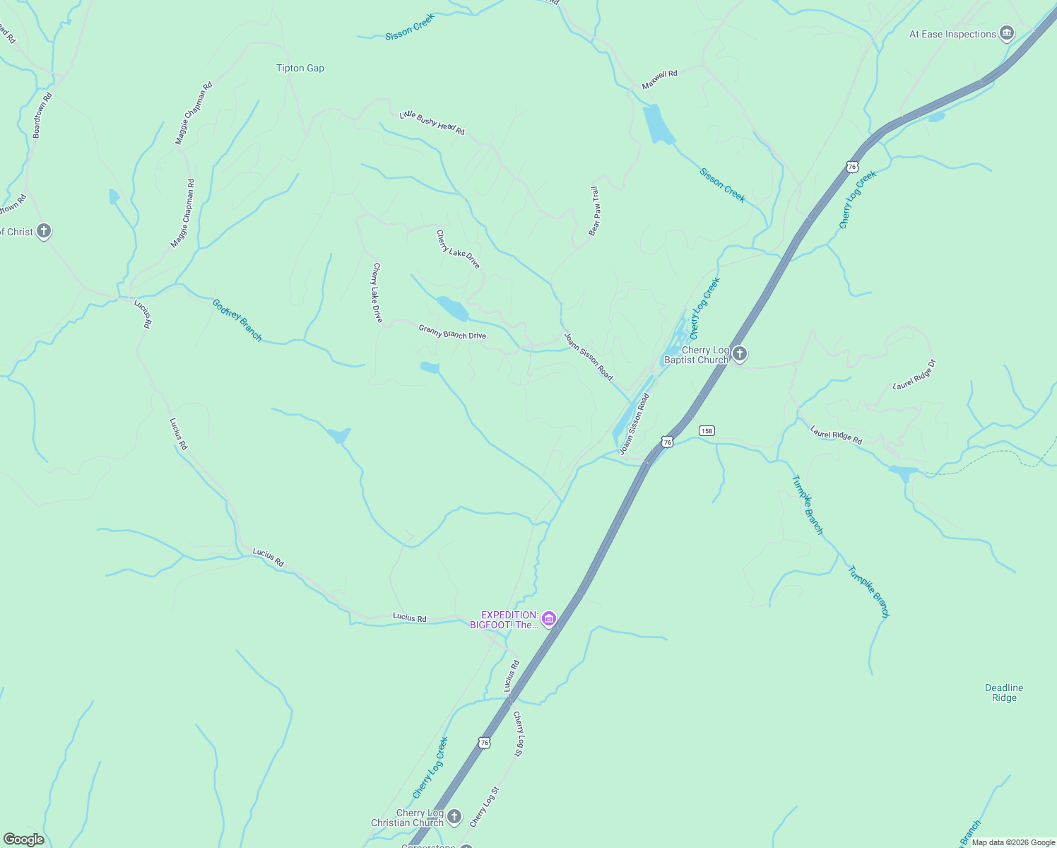 map of restaurants, bars, coffee shops, grocery stores, and more near 184 Rosiey Lane in Blue Ridge