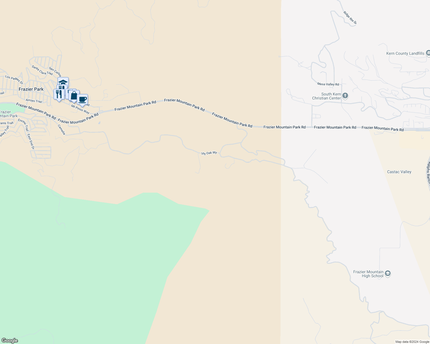 map of restaurants, bars, coffee shops, grocery stores, and more near 2217 Grand Terrace Estates Drive in Lebec
