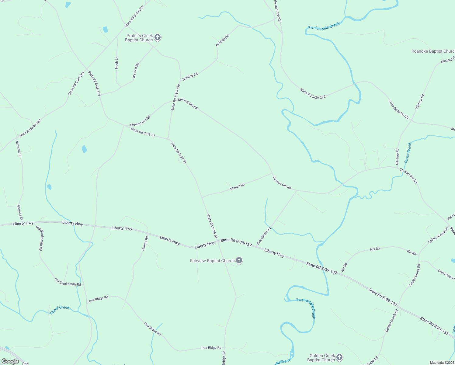 map of restaurants, bars, coffee shops, grocery stores, and more near 186 Stancil Road in Liberty