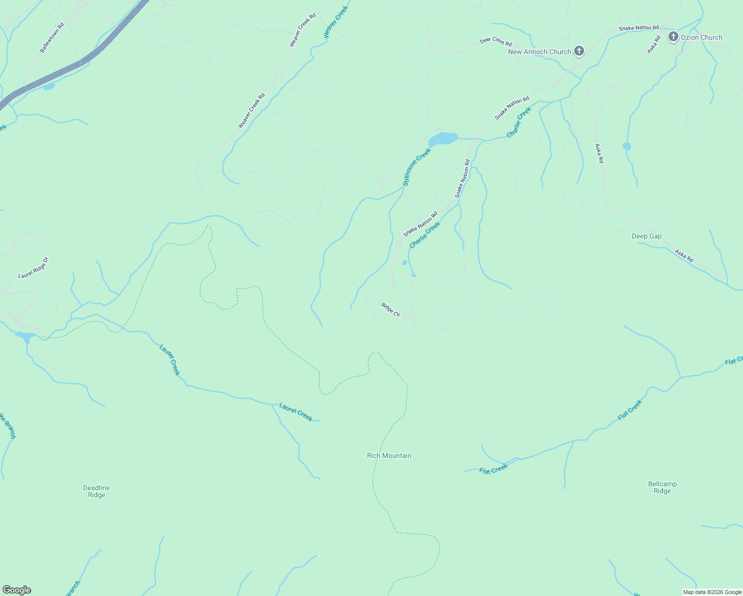 map of restaurants, bars, coffee shops, grocery stores, and more near 181 Ridge Circle in Blue Ridge