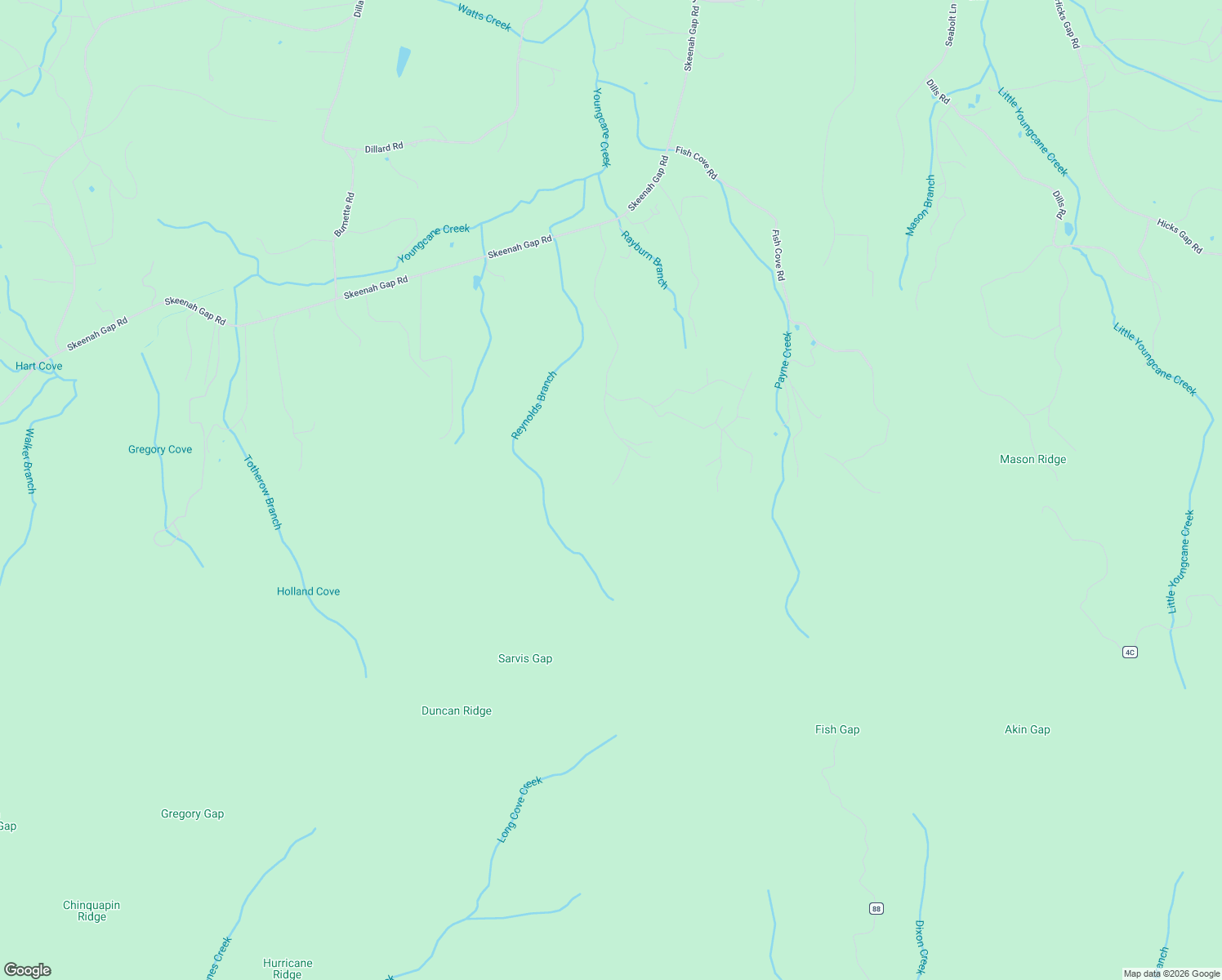 map of restaurants, bars, coffee shops, grocery stores, and more near 862 Stennes Gap Road in Blairsville