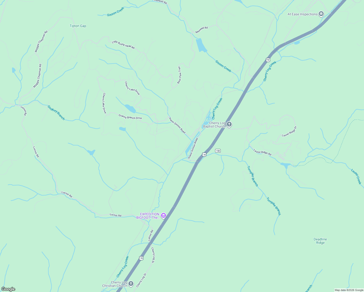 map of restaurants, bars, coffee shops, grocery stores, and more near 434 Conley Branch Road in Blue Ridge