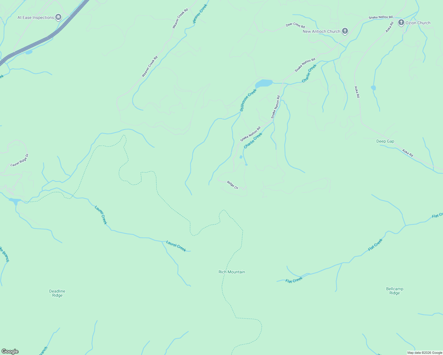 map of restaurants, bars, coffee shops, grocery stores, and more near 181 Ridge Circle in Blue Ridge