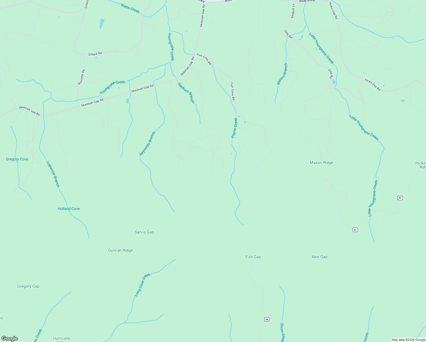 map of restaurants, bars, coffee shops, grocery stores, and more near 555 Knights Gap in Blairsville