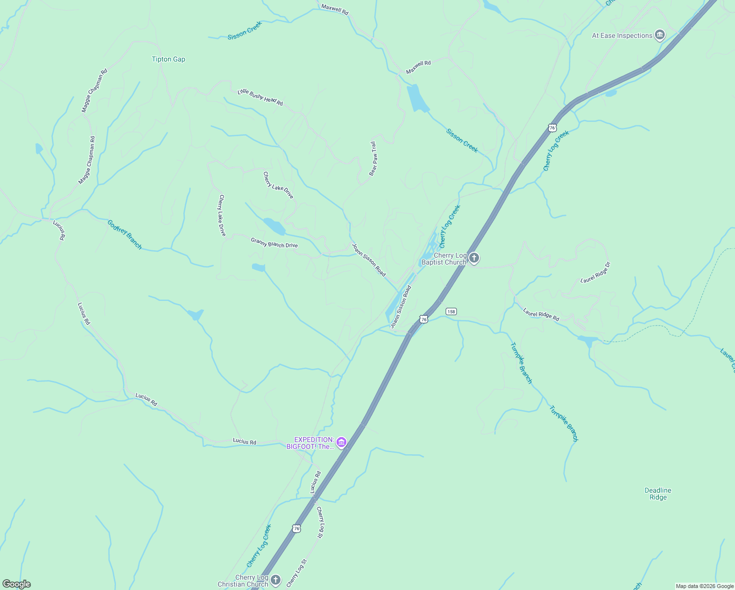 map of restaurants, bars, coffee shops, grocery stores, and more near 434 Conley Branch Road in Blue Ridge