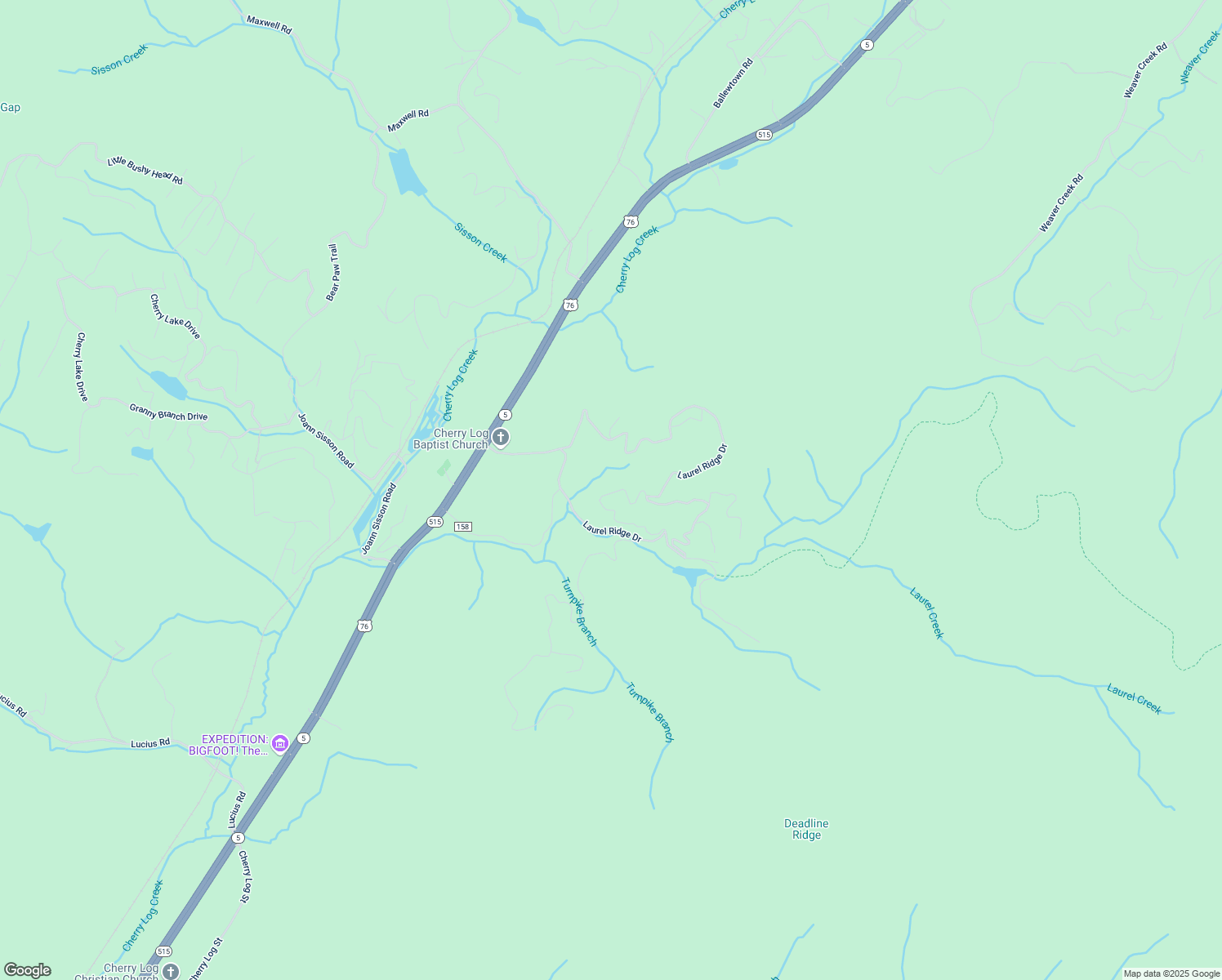 map of restaurants, bars, coffee shops, grocery stores, and more near 301 Laurel Creek Road in Blue Ridge