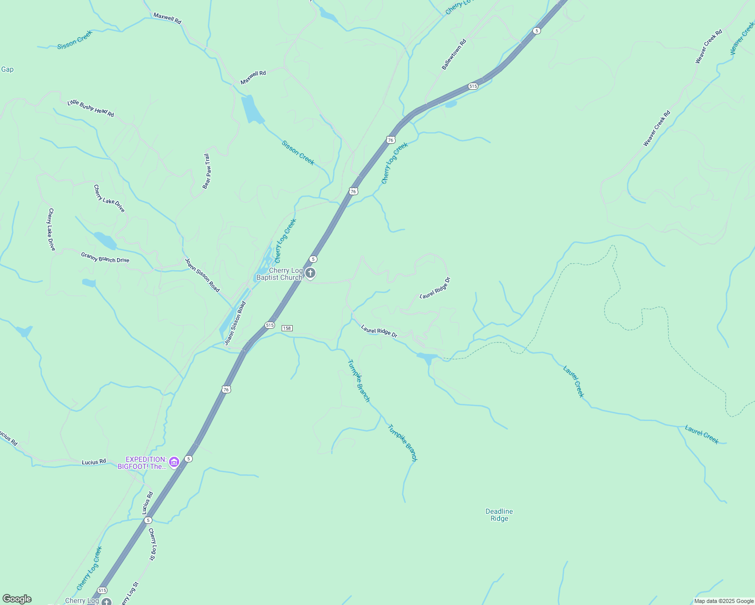 map of restaurants, bars, coffee shops, grocery stores, and more near 301 Laurel Creek Road in Blue Ridge