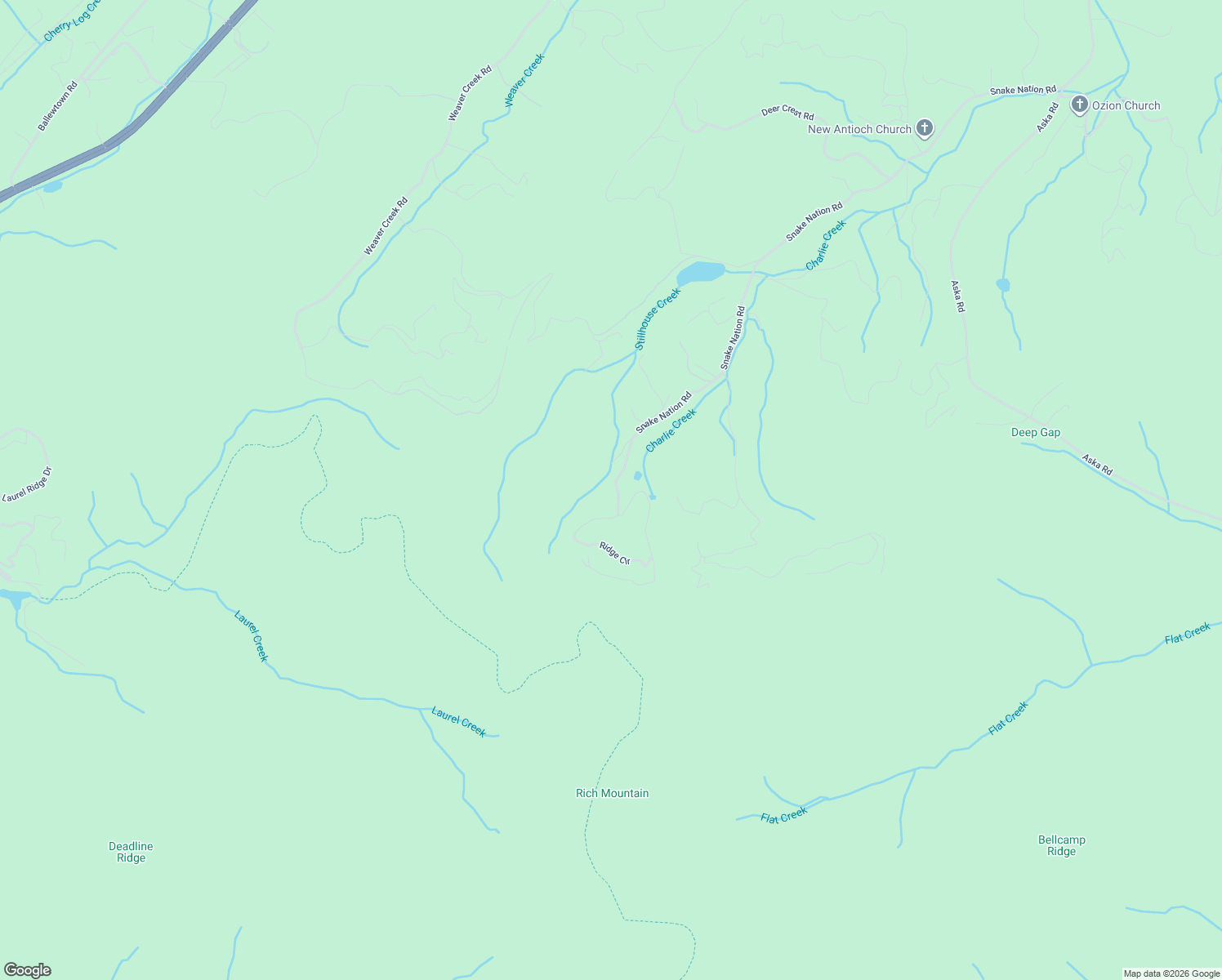 map of restaurants, bars, coffee shops, grocery stores, and more near 174 Chestnut Ridge in Blue Ridge