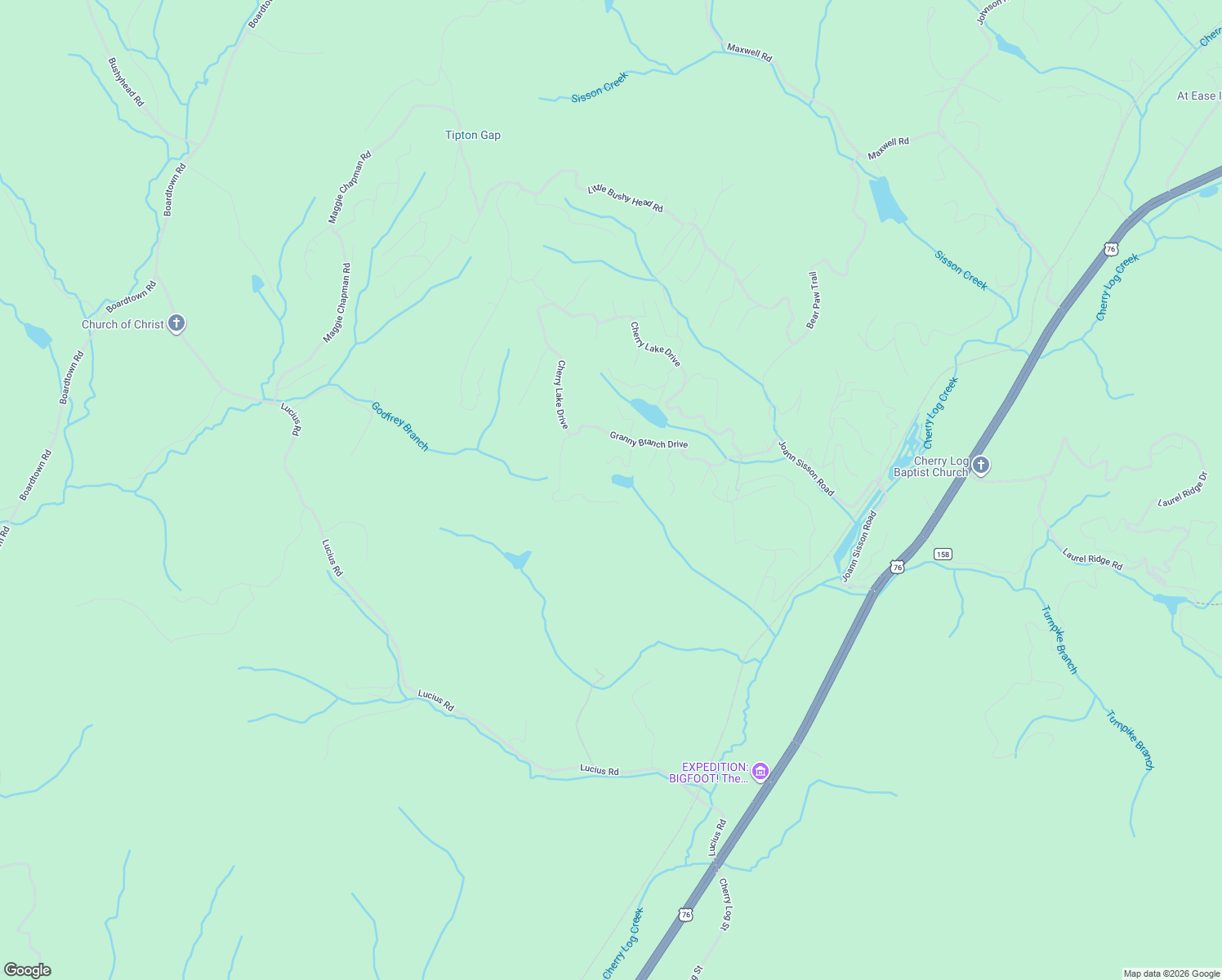 map of restaurants, bars, coffee shops, grocery stores, and more near 942 Granny Branch Drive in Blue Ridge